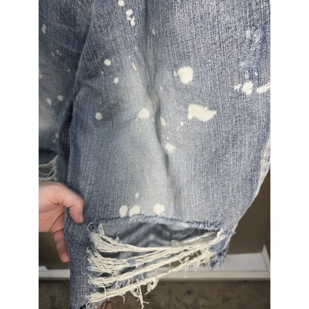 Heritage America Denim Distillery Shorts W50 Bleach Splatter Distressed Denim
